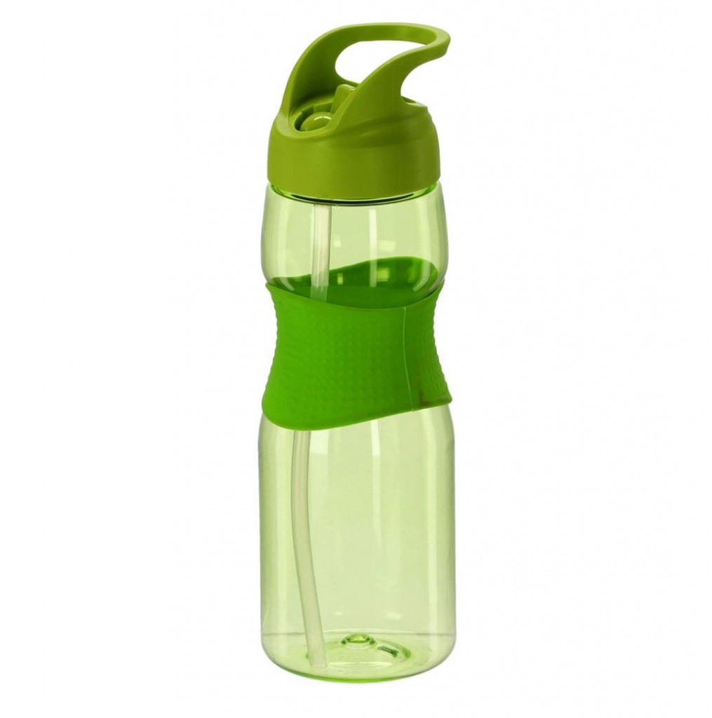 Szívószálas műanyag kulacs 730 ml – zöld színben